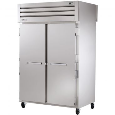 True STA2HPT-2S-2S Spec Series 2-Section 52 5/8" Wide Full-Height Solid Swing Door Insulated Pass-Thru Heated Holding Cabinet With Stainless Steel Exterior And Aluminum Interior, 208-240V 3000 Watts