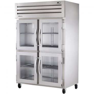 True STG2H-4HG Spec Series 2-Section 52 5/8" Wide Half-Height Glass-Door Insulated Reach-In Heated Holding Cabinet With Stainless Steel Door With Aluminum Sides And Interior, 208-240V 3000 Watts