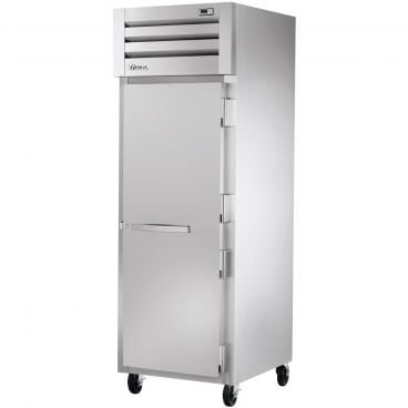 True STR1R-1S-HC Spec Series ENERGY STAR Certified 1-Section 27 1/2" Wide Full-Height Solid Door Insulated R290 Hydrocarbon Reach-In Refrigerator With Stainless Steel Exterior And Interior, 115V