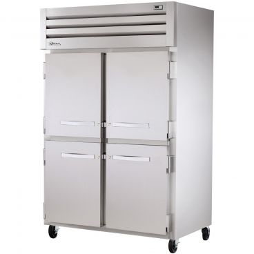 True STR2H-4HS Spec Series 2-Section 52 5/8" Wide Half-Height Solid-Door Insulated Reach-In Heated Holding Cabinet With Stainless Steel Exterior And Interior, 208-240V 3000 Watts