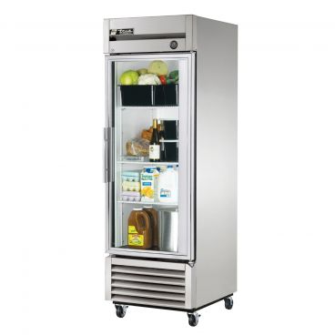 True T-23G-HC~FGD01 T Series Reach-In One Section Refrigerator w/ Glass Door And Three PVC Coated Shelves