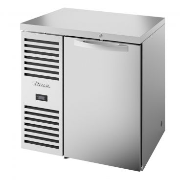 True TBR32-RISZ1-L-S-S-1 Stainless Steel 32" Solid Door Back Bar Refrigerator with LED Interior Lighting