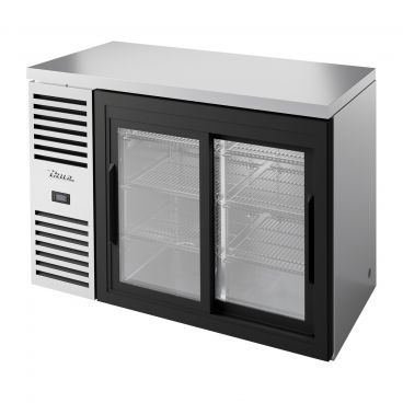 True TBR48-RISZ1-L-S-11-1 48" Stainless Steel Back Bar Refrigerator with Sliding Glass Doors and LED Interior Lighting