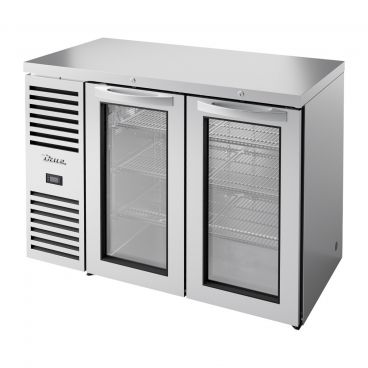 True TBR48-RISZ1-L-S-GG-1 48" Stainless Steel Back Bar Refrigerator with Glass Doors and LED Interior Lighting