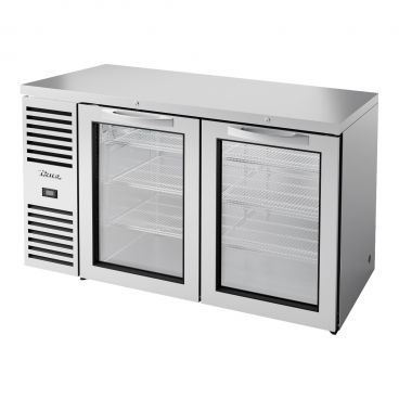 True TBR60-RISZ1-L-S-GG-1 60" Stainless Steel Back Bar Refrigerator with Glass Doors and LED Interior Lighting