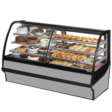 True TDM-DZ-77-GE/GE-S-S 77" Stainless Steel Dual Dry / Refrigerated Bakery Display Case with Stainless Steel Interior 