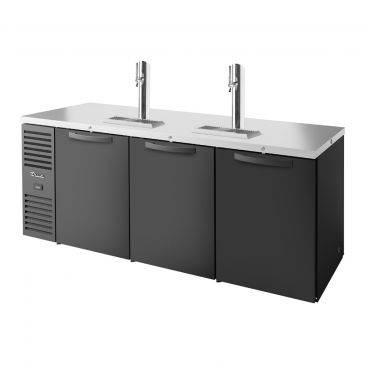 True TDR84-PTSZ1-L-B-SSS-SSS-1 84" Three Section Solid Door Pass-Thru Draft Refrigerator