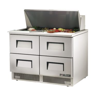 True TFP-48-18M-D-4 48-1/8” Four Drawer Food Prep Table Refrigerator With 18 Pans And 134A Refrigerant - 115V