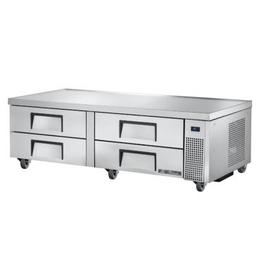True TRCB-72 72-3/8” Four Drawer Refrigerated Chef Base With R513A Refrigerant - 115V