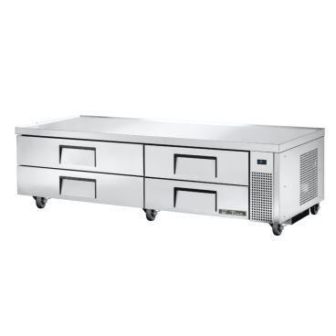 True TRCB-82 82-3/8” Four Drawer Refrigerated Chef Base With R513A Refrigerant - 115V