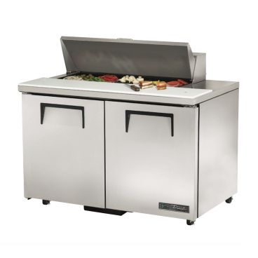True TSSU-48-10-ADA-HC 48-3/8” ADA Compliant Two Door Sandwich / Salad Food Prep Table Refrigerator With 10 Food Pans And Hydrocarbon Refrigerant - 115V