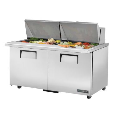 True TSSU-60-24M-B-ST-ADA-HC 60-3/8” ADA Compliant Mega-Top Sandwich / Salad Food Prep Table Refrigerator With 24 Food Pans And Hydrocarbon Refrigerant - 115V