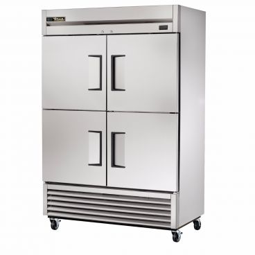 True TS-49F-4-HC Reach-In Two Section Freezer w/ Four Stainless Steel Half Doors And Six Adjustable PVC Coated Wire Shelves