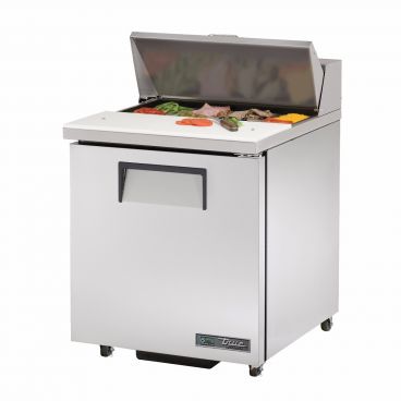 True TSSU-27-08-ADA-HC 27-5/8” ADA Compliant Solid Door Sandwich / Salad Food Prep Table Refrigerator With 8 Food Pans And Hydrocarbon Refrigerant - 115V