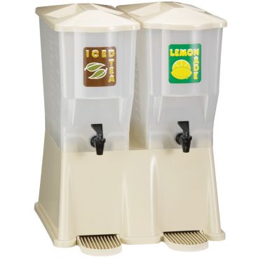 Tablecraft TW33DP 3 Gallon Almond Double Slimline Beverage / Juice Dispenser