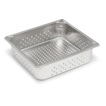 Vollrath 30143 2/3 Size Super Pan V Perforated Steam Table Pan / Hotel Pan, 4" Deep