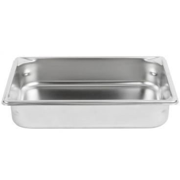 Vollrath 30222 2-1/2" Deep 1/2 Size Super Pan V Stainless Steel Steam Table / Hotel Pan With 4.3 Quart Capacity, 10-3/8" x 12-3/4"