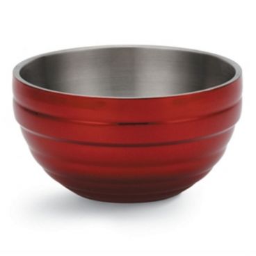 Vollrath 4656915 Double Wall Round Beehive 10 Qt. Serving Bowl - Dazzle Red