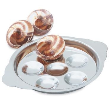 Vollrath 46746 Stainless Steel 6" Snail Plate with 6 Snail Embosses
