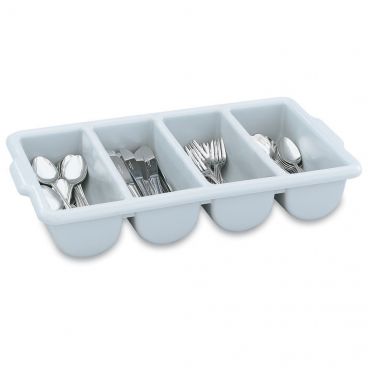 Vollrath 52654 Gray Plastic Cutlery Box with 4 Compartments