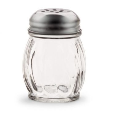 Vollrath 674 - 6 Oz Traex Dripcut Glass Cheese Shaker with Stainless Steel Top