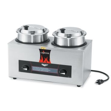 Vollrath 72040 Cayenne CM-24 Twin-Well 4 Quart Rethermalizer Package - 120v