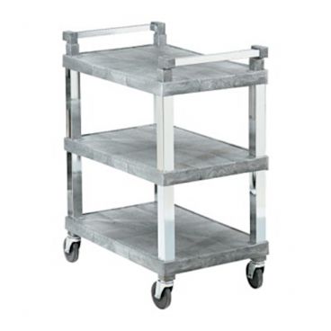 Vollrath 97101 Three Shelf Utility Cart with Chrome Uprights - 200 lb. Capacity