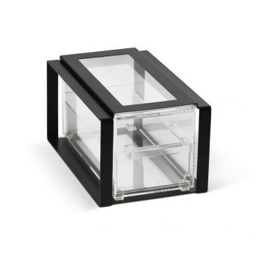 Vollrath SBB13F-06 Cubic 1/3 Size Single Drawer Acrylic Bread Box with Black Frame
