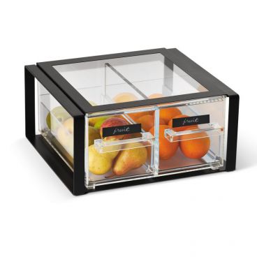 Vollrath SBB23F-06 Cubic 2/3 Size Two Drawer Acrylic Bread Box with Black Frame