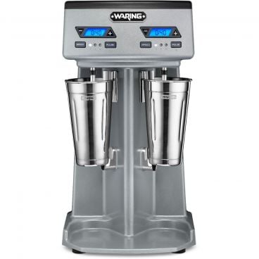 Waring WDM240TX 2-Spindle 10 3/4" Wide Countertop Heavy-Duty 3-Speed Cup-Activated Drink Mixer With Timer, 120V 2 HP