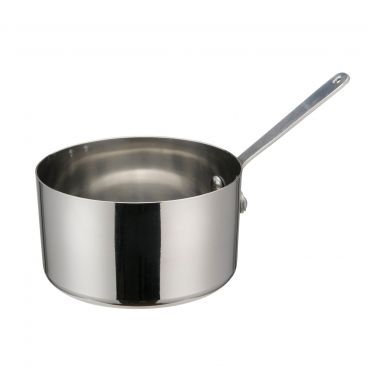 Winco DCWA-105S Stainless Steel 4-3/8" Diameter Mini Sauce Pan Serving Dish with Handle