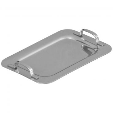 Winco DDSH-102S 8 1/2" x 5 1/4" Stainless Steel Rectangular Mini Serving Platter with Handles