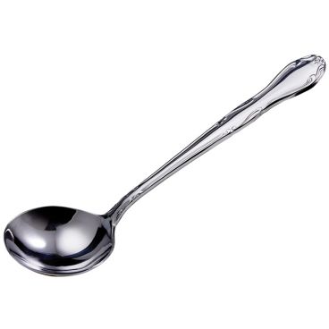 Winco LE-1 Elegance Collection 7" Long 1 oz Heavyweight Mirror-Finish Stainless Steel Gravy And Soup Serving Ladle
