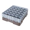 Cambro 30S800167 Brown 30 Compartment 8-1/2" Full Size Camrack Glass Rack With 4 Extenders