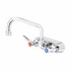 T&S Brass B-1105 3.5 Center Wall-Mounted Workboard Faucet with 6" Swing Nozzle and Lever Handles - 1/2" NPT