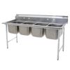 Eagle Group 414-16-4 Four 16" Bowl Stainless Steel Commercial Compartment Sink
