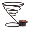 Vollrath WC-6009-06 Black Twister Wire Cone Basket with Ramekin Holder