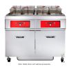 Vulcan 2ER50DF-1 100 lb. 2 Unit Electric Floor Fryer System with Digital Controls and KleenScreen Filtration - 208V, 3 Phase, 34 kW