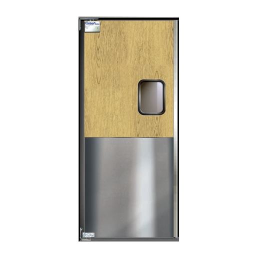 9 x 14 Window 39 x 96 Aluminum w/Laminate Finish Exterior Curtron SPD-30-L-3996 Service-Pro Series 30 Swinging Door 