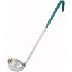 Winco LDC-4 Green 4 oz LDC Series One-Piece Stainless Steel Serving Ladle With 15 1/2