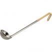 Winco LDCN-3 Tan 3 oz Prime Series One-Piece Stainless Steel Serving Ladle With 13 1/2
