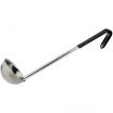 Winco LDCN-4K Black Handle 4 oz Prime Series One-Piece Stainless Steel Serving Ladle With 14 3/8