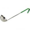 Winco LDCN-6 Green 6 oz Prime Series One-Piece Stainless Steel Serving Ladle With 14 3/8