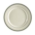 CAC GS-16 10.5" Ceramic Greenbrier Dinner Plate with Green Band/American White