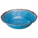 Winco WDM001-406 Luzia 7 1/2" Blue Round Melamine Hammered Soup/Cereal Bowl