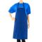 Chef Approved 167601BACBL Blue Poly-Cotton Full Length Bib Apron w/ 2 Pockets - 34"L x 30"W