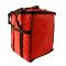 Chef Approved Red 13" x 13" x 15 1/2" Nylon Insulated Food Delivery Bag Holds (6) 2 1/2" Deep 1/2 Size Pans or (18) 2 qt Containers