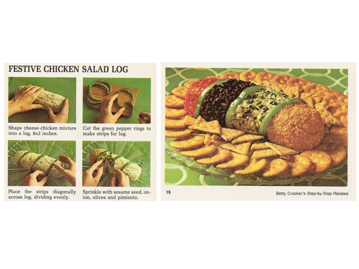 festive chicken salad log